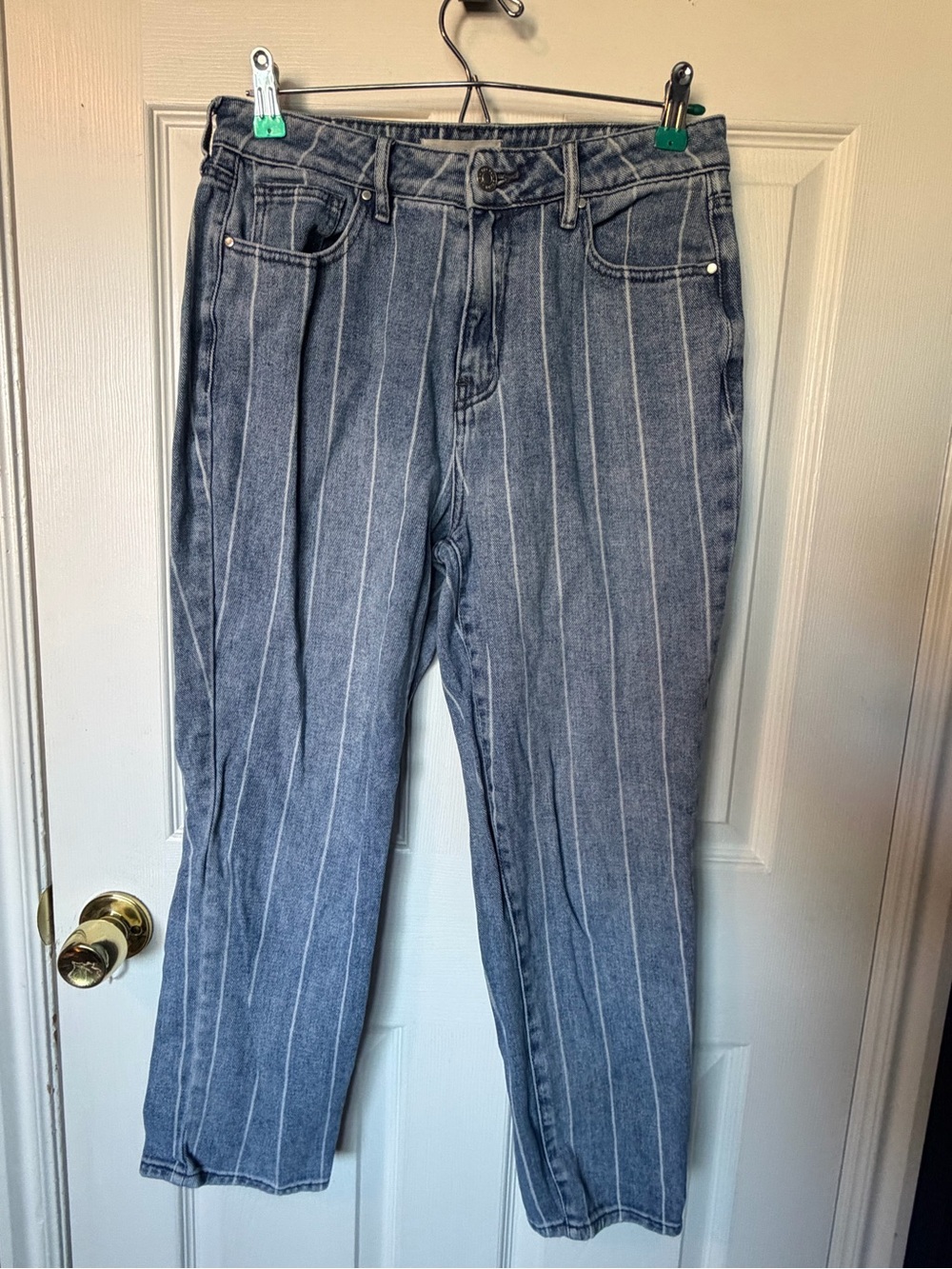 PacSun Men's Blue Pinstripe Relaxed Jeans